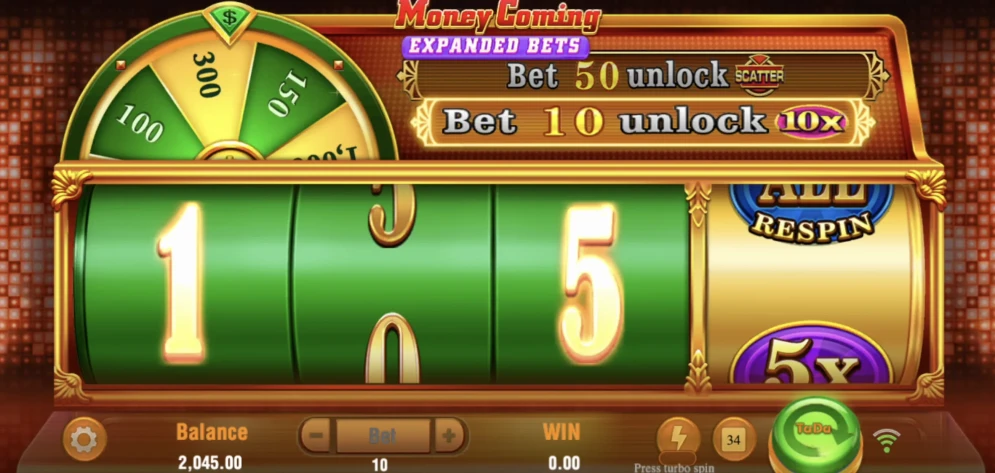 Money Coming Expanded Bets demo